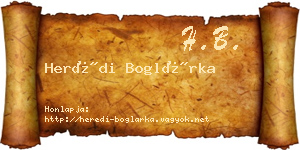 Herédi Boglárka névjegykártya